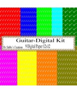 Guitar Digital Kit 1-Digtial Paper-Art Clip-Gift Tag-Jewelry-T shirt-Not... - $37.30 MXN