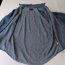 Vintage Plains Western Wear Pearl Snaps Shirt Men's Large Blue Denim Long Sleeve image 10