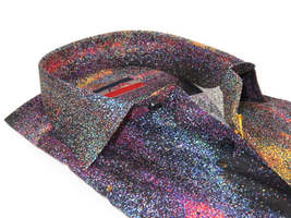 Men's AVM Crystal Digital Sparks Shirt Cotton Turkey Slim Fit 13985-01 Multi image 2
