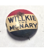 Vintage 1940 Wendell Willkie and Charles McNary Presidential  Campaign B... - $12.86