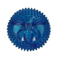 Dog Toy 3.25 inch Lighted TPR Translucent Colorful Spikey Animal Face Ball (Blue - $15.10+