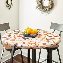 ROUND or OVAL Table Covers Tablecloth Fitted Elastic Flannel Back  10 Designs - £15.28 GBP+