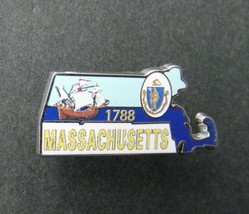 MASSACHUSETTS US STATE MAP PRINTED LAPEL PIN BADGE 1 INCH - £4.41 GBP