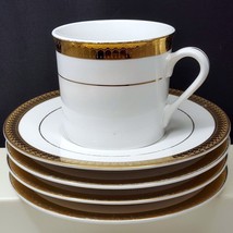 Crafting Lot New Traditions China 4 Saucers and 1 Cup White Gold Encrust... - £8.25 GBP