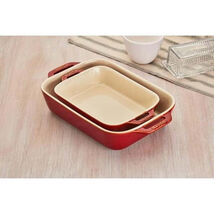 2 Piece Non-Stick Ceramic Stoneware Baking Dish Set in Cherry Red and Ivory - €76,98 EUR