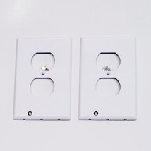 2Ct LED Night Light Duplex Outlet Plate Wall Cover-Easy Install-White-USA SELLER - £12.50 GBP