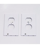 2Ct LED Night Light Duplex Outlet Plate Wall Cover-Easy Install-White-US... - £12.30 GBP