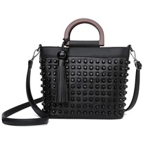 Fashion Sheepskin Leather Women Handbag Rivet Ladies Hand Bags Tote Bag Famous B - £52.73 GBP