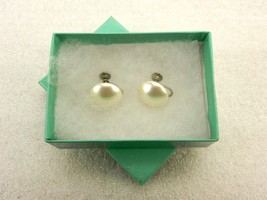Faux Pearl Earrings, Button Style, Screw Back, Vintage Fashion Jewelry, ... - $9.75