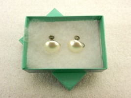 Faux Pearl Earrings, Button Style, Screw Back, Vintage Fashion Jewelry, ... - £7.72 GBP