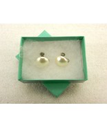 Faux Pearl Earrings, Button Style, Screw Back, Vintage Fashion Jewelry, ... - $181.89 MXN