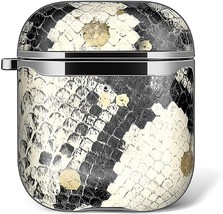 Case for Airpods Luxury Snakeskin 360° Protective Stylish with Keychain - $12.86