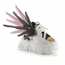 Anthony Wang Punk Rave White Wedge Women Winged Open Toe Platform Sandal... - £78.21 GBP