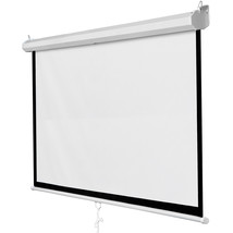 Manual Pull Down Projector Screen 84&quot; X 84&quot; 1:1 Format Hd Home Theater - £76.71 GBP