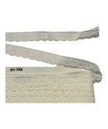 Vintage Delicate Scallop LOT White Lace Ribbon Roll 41+ yds 1” Wide Ling... - $30.38