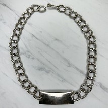 Chunky Bar Silver Tone Metal Chain Link Belt Size XS Small S - £15.56 GBP