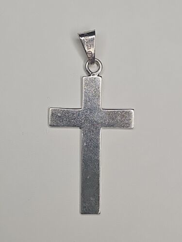 Silver 925 Simple Solid Cross Pendant Charm Item image 7