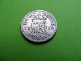 1939 Silver Sixpence Wedding Coin Great Britain United Kingdom - $9.99