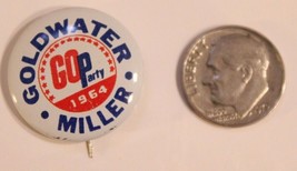Goldwater Miller 1964 Pinback Button Political Vintage Red and White J3 - $6.92