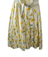 DKNY Floral Dress Women&#39;s 6 White &amp; Yellow Tulips Sleeveless Zipper Back... - £25.31 GBP