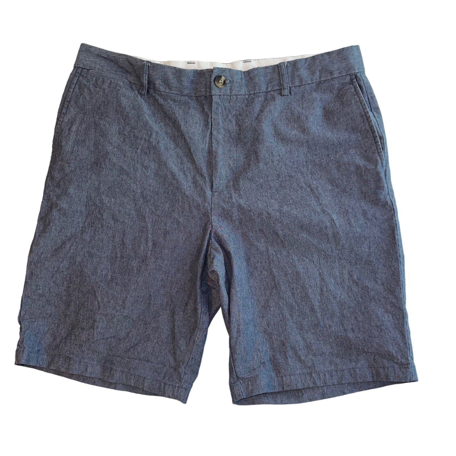 Primary image for Old Navy Blue Chambray Ultimate Slim Built in Flex 10-inch Inseam Shorts Mens 38