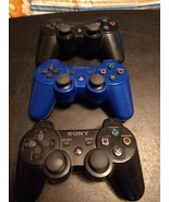 Sony Playstation PS3 SixAxis Wireless 3 UNTESTED Controllers OEM CECHZC2... - $66.06 CAD