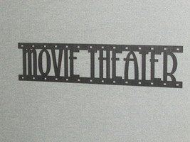 Movie Theater Film Strip Laser Cut Wood Wall Words Hanging Sign Art Deco... - $29.95
