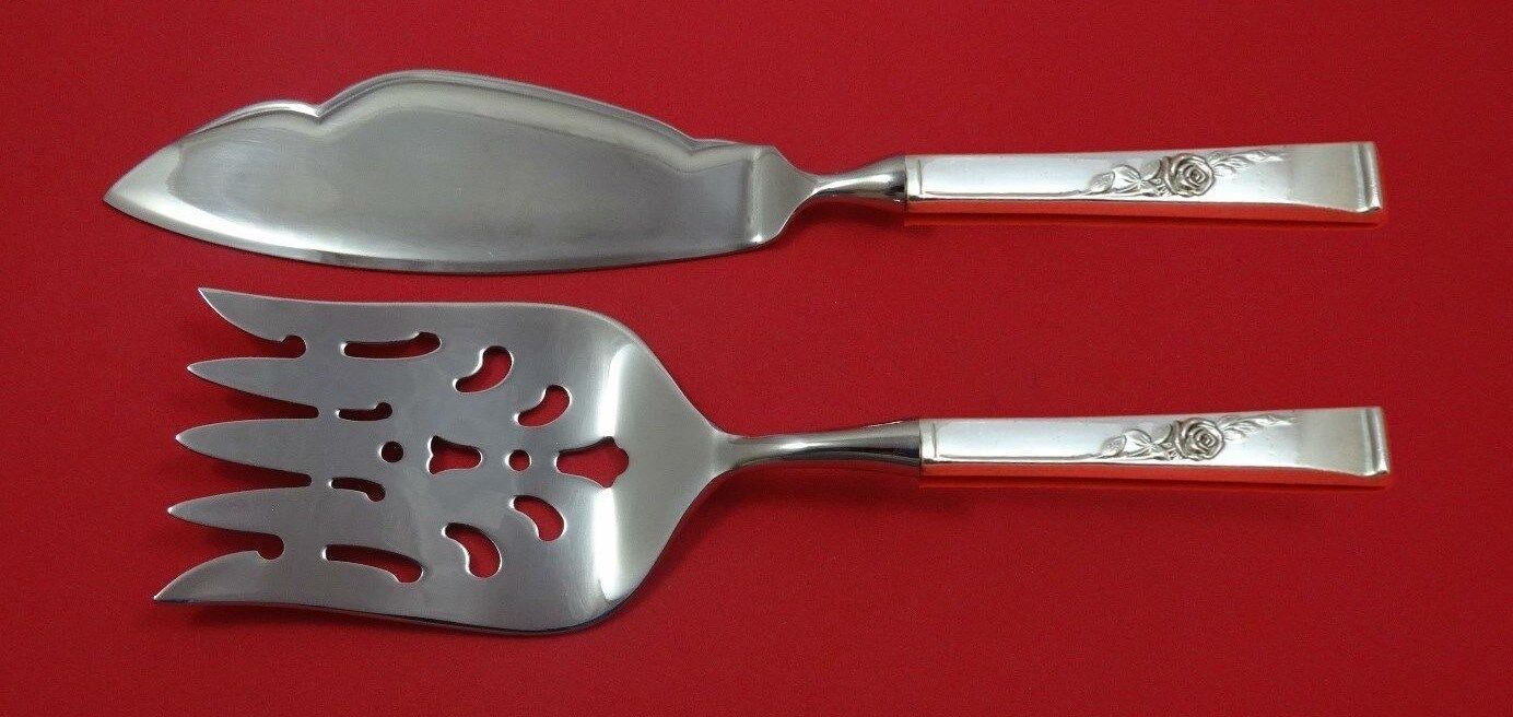 Classic Rose by Reed and Barton Sterling Silver Fish Serving Set 2 Piece Custom - $147.51