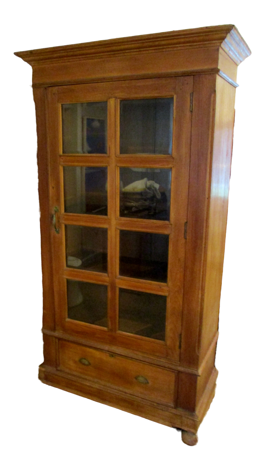 Regency Late 19th Century English Glass Front Four Shelf Bottom Drawer B... - $1,980.00