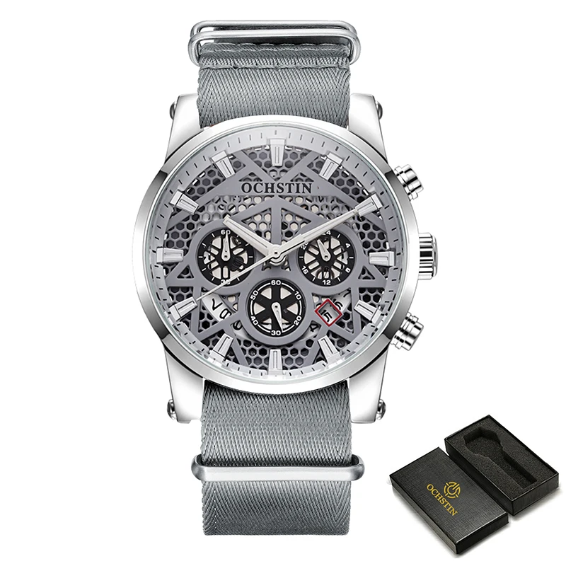 Men's Watch Analog Quartz Movement Chronograph Pilot Sports Wristwatches Leather