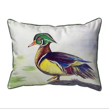 Betsy Drake Male Wood Duck Script Extra Large 20 X 24 Indoor Outdoor Pillow - £54.52 GBP