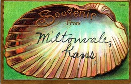 Scallop Clam Shell Souvenir From Miltonvale Kansas UNP Postcard Embossed T13 - £3.59 GBP