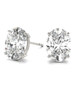 14K White Gold Lab Grown Oval Shape Diamond Stud Earrings 0.50ctw to 3.0... - $961.45 CAD+