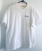 Single Stitch Vtg T Shirt 90&#39;s Atlantis Paradise Island White (pink stains) Sz L - £29.75 GBP