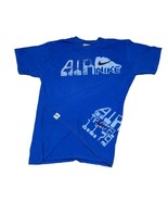 Vintage Y2K Nike AIR Graphic T-Shirt Mens Large L Blue Essential Side Print - £16.04 GBP