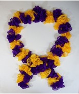 Purple &amp; Yellow Sashay Yarn Fashion Ruffled Spirit Scarf Handmade by Gra... - £6.04 GBP