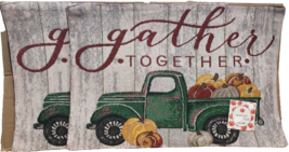 Set of 2 Tapestry Kitchen Placemats(13&quot;x19&quot;) FALL,PUMPKINS TRUCK,GATHER ... - $13.85