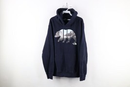 Vtg The North Face Mens Large Faded Spell Out Bear Mountains Hoodie Sweatshirt - £46.42 GBP