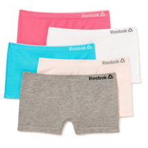 Reebok Girls Seamless Boyshorts Panties 5 Pack Assorted Colors Size L 12-14 NEW - £11.83 GBP