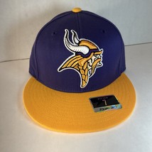 Minnesota Vikings Reebok Fitted Hat - Purple &amp; Gold Bill - Size 7 - NFL Cap - $19.99