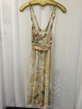 Roberto Cavalli Women&#39;s Dress Multi Beige Floral Print Gold Chain Size 6... - $445.50