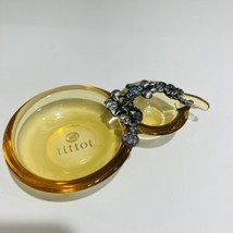 TiTToT Pear Dish Plentiful Harvest Amber Decorative Metal Trinket Taiwan... - $51.43