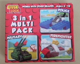 Best Lock Building Blocks 3 In 1 Multi Pack  Police Military Firefighter... - $5.90