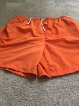 TOMMY HILFIGER Solid Swim Trunks Size Large Orange Shorts Swimwear - £29.73 GBP