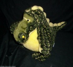 10&quot; Vintage Ajena Alligator Green Yellow Stuffed Animal Plush Toy Made In France - £22.78 GBP