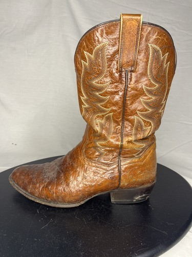 Dan Post Ostrich Leather Boots Cowboy Western Men’s 10.5 D Brown DP 5162 Item image 3