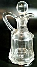 Vintage Small Clear Glass Oil or Vinegar Cruet Bottle with Stopper 6 3/4&quot;&quot; - $27.71