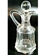 Vintage Small Clear Glass Oil or Vinegar Cruet Bottle with Stopper 6 3/4&quot;&quot; - £22.15 GBP
