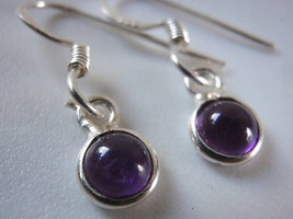 Very Tiny AMETHYST 925 Sterling Silver Earrings India Purple - £6.46 GBP