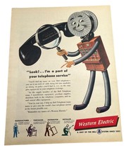 Western Electric Print Color Ad 1948 Vintage Bell System Telephone Service Orig - £11.77 GBP